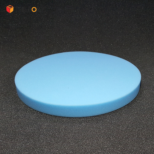고탄성 원형방석 스펀지 35K 블루 2x40cm지름